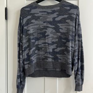 Small Z Supply long-sleeve lounge wear- blue camo print